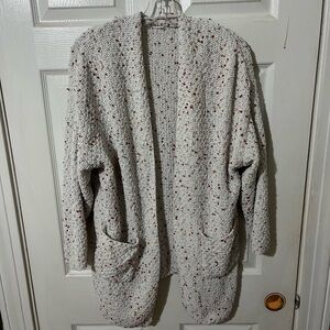 Maurices Speckled Cardigan Sweater - Cream and Red